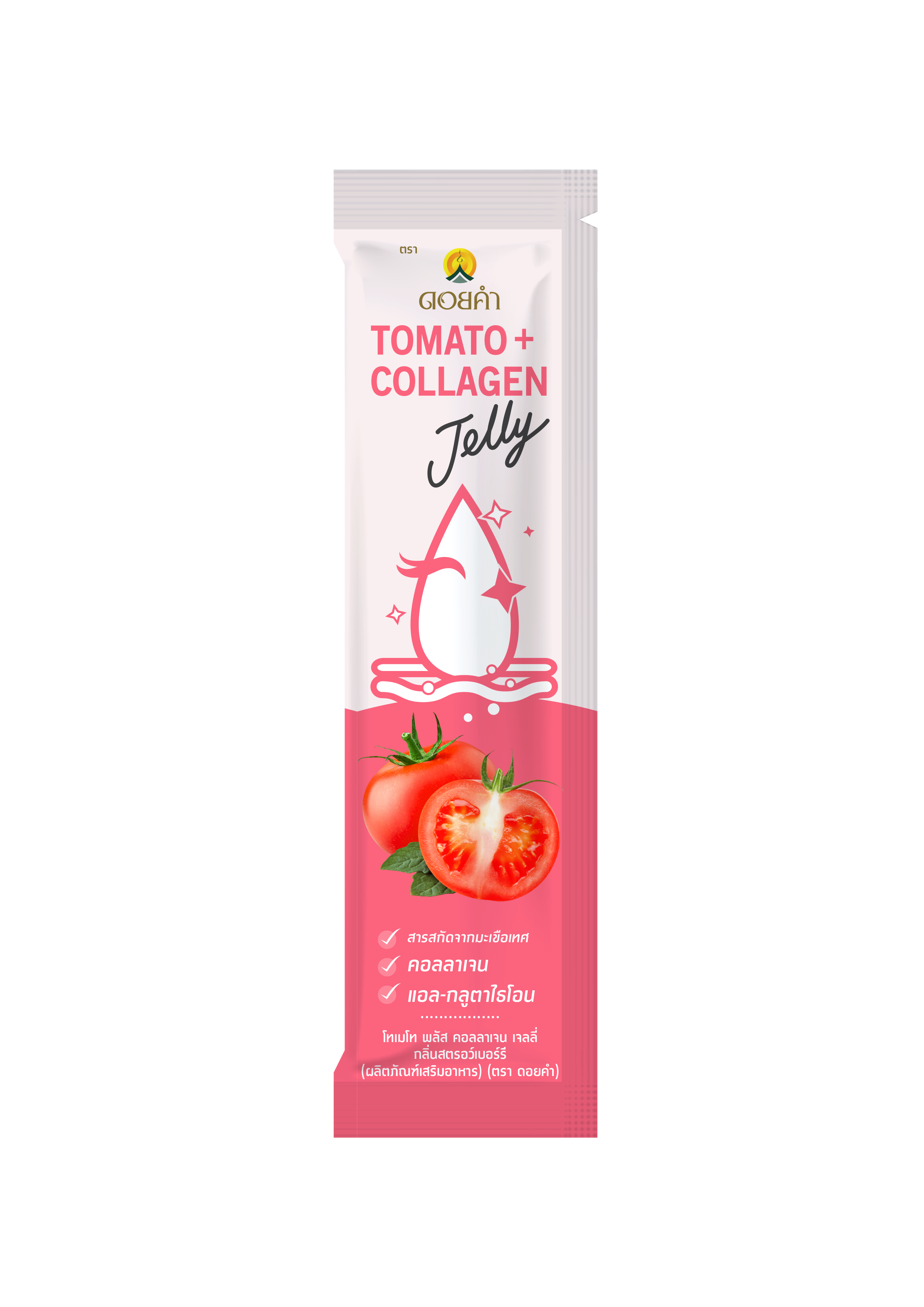 Tomato Plus Collagen Jelly, Strawberry Flavour (Dietary Supplement) (Doi Kham Brand)